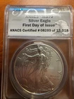 2018 SILVER Eagle ANACS MS70 First Day of Issue-Black & Gray Eagle Label!