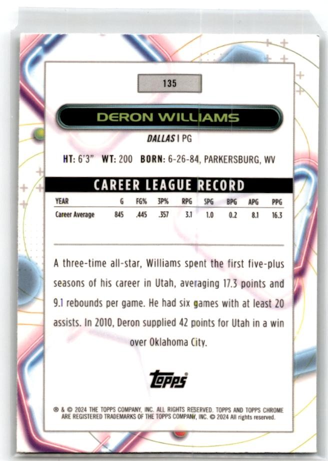 2023-24 Topps Chrome Cosmic #135 Deron Williams