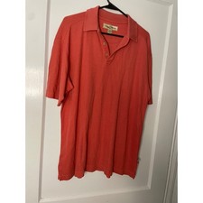 Tommy Bahama Men's Coral Silk Cotton Polo Shirt Medium Short Sleeve