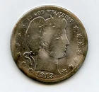 1913 D Barber Quarter (may have been cleaned)