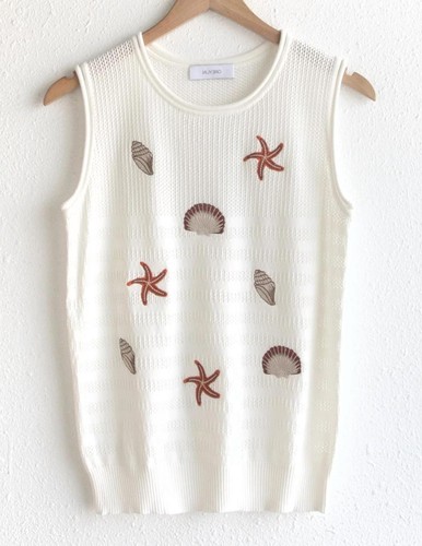 Greylin Arlie Stricktop mit Muschelstickerei Größe S