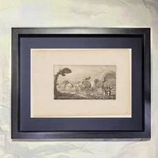 After Gillis van Scheyndel "Several Men on Path Before a Farm" CUSTOM FRAMED Art