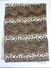 Cheetah Print Fabric Plush Soft Animal Brown Black 22"x60" Piece Remnant