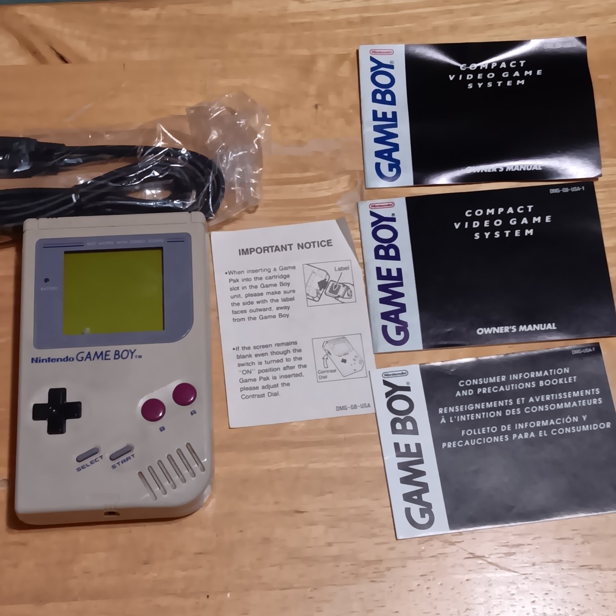 Original Game Boy DMG-01 Tested, Working, With Manuals & Game Boy