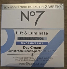 No7 Lift  Luminate Triple Action Fragrance Free Day SPF 30 Cream 1.69oz