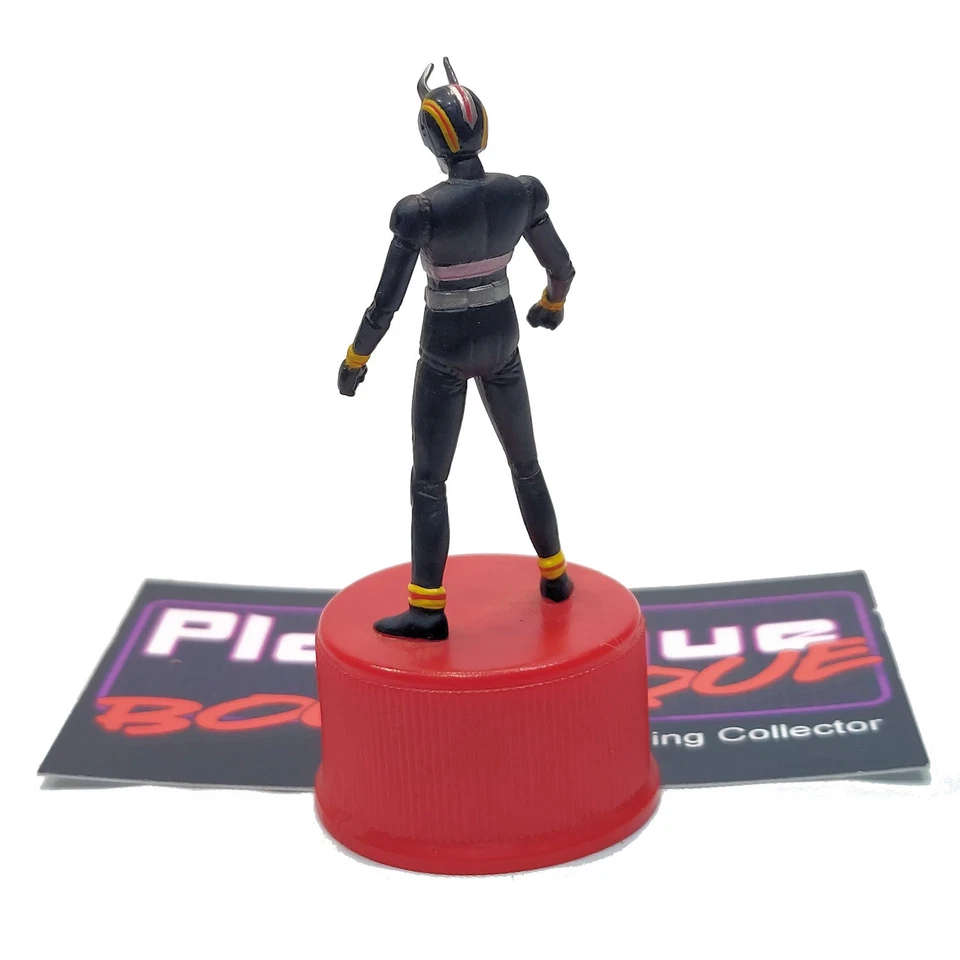MINIFIGURA ENMASCARADA KAMEN RIDER NEGRA #11 TAPA BOTELLA COCA COLA 7 ELEVEN 711 Foto 4 de 4