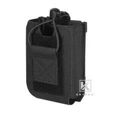 KRYDEX Tactical Radio Holster Pocuh Low Profile Black MOLLE PALS and Belt System