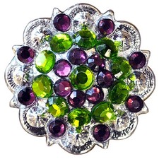 C-TY04 4 Hilason Western Berry Conchos Glass Rhinestones Bling 1.5" Tack cowgirl