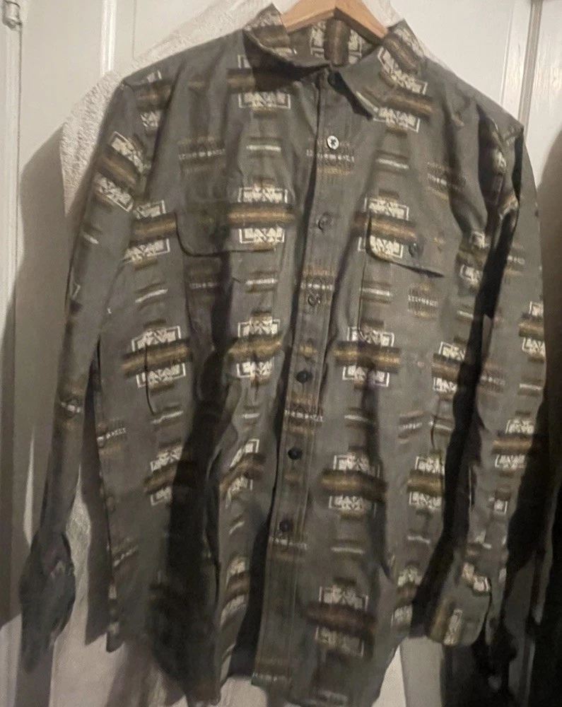 NWT - Pendleton Men’s Tanner Twill Chief Joseph Stone Shirt, Large Needs Ironing