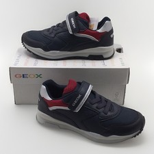 Geox J Pavel Boys Sneakers In Navy And Red US Size 1