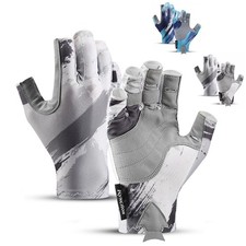 UPF50 Fishing Half Finger Gloves UV Sun Gloves Fingerless Gloves for Men Women