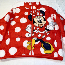 Disney Minnie Mouse Red White Polka Dots Puffy Puffer Jacket NWT XXL Rare 