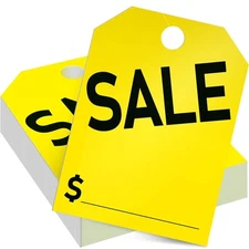 100 Pack Sale Tags Car Dealer Mirror Hang Tags 8.5 x 11.5 Inches Sale Price Tags