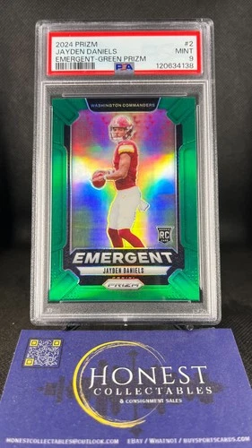 Jayden Daniels (RC) Grade PSA 9 - 2024 Panini Prizm Green Prizm Rookie #2