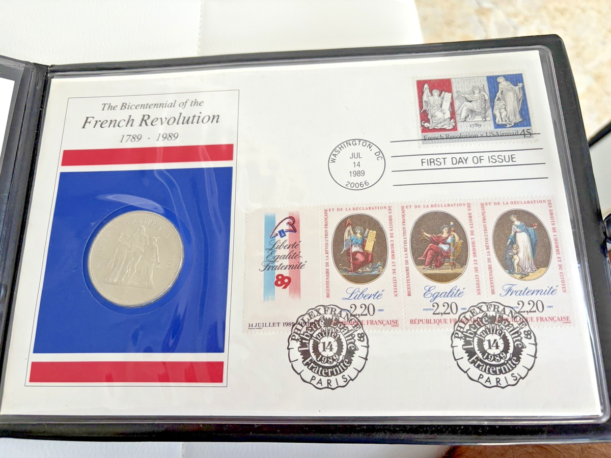 1789-1989 50 Fr. 900 Brilliant Silver Coin Bicentennial French