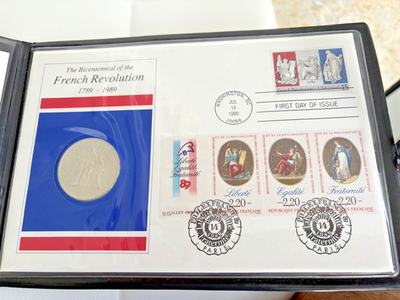 1789-1989 50 Fr. 900 Brilliant Silver Coin Bicentennial French