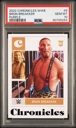 Bron Breakker 2022 Panini Chronicles WWE RC Card #9 Purple 25/49 PSA 10 Pop 4