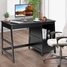 NNECW Black Computer Laptop Workstation Drawers Shelf with Spacious Room for Off
