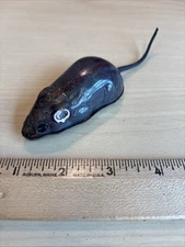 Vintage Metal Tin Litho Friction Toy Mouse Made in Japan ~ 3” + Tail, Not Workin