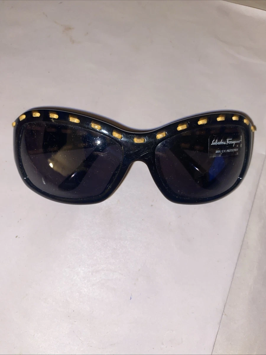 Salvatore Ferragamo Black Round Sunglasses for Women for sale | eBay