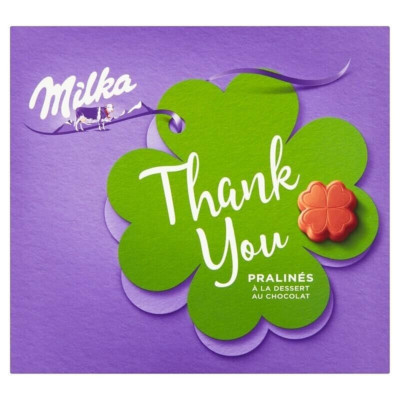 MILKA PRALINES - I LOVEMILKA Chocolate Box Thank You, 110G 3.9OZ.