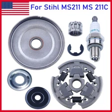 Clutch Drum Assembly Needle Bearing Spark Plug Kit For Stihl MS211 MS 211C Saws