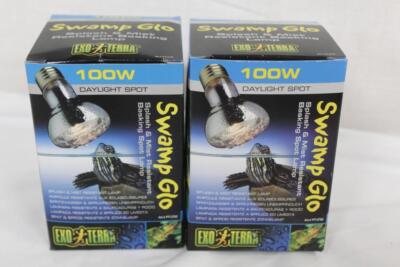 Exo Terra Swamp Glo Basking Splash Proof Reptile 100W Spot Lamp x 2 - New