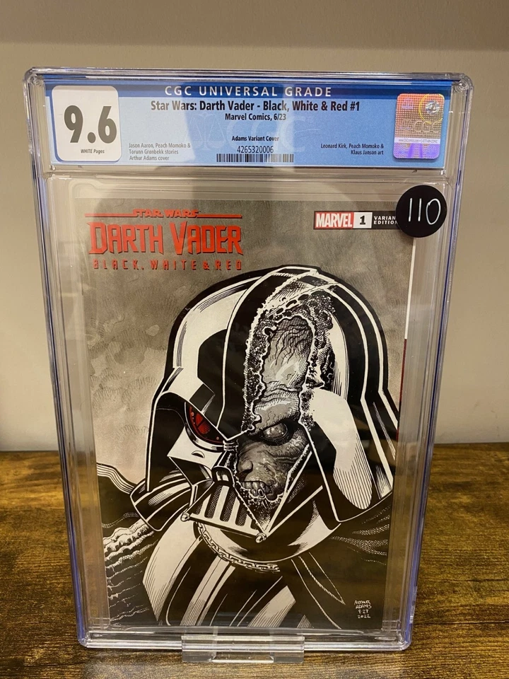 STAR WARS DARTH VADER BLACK, WHITE & RED #1 2023 ADAMS VARIANT CGC 9.6 MARVEL