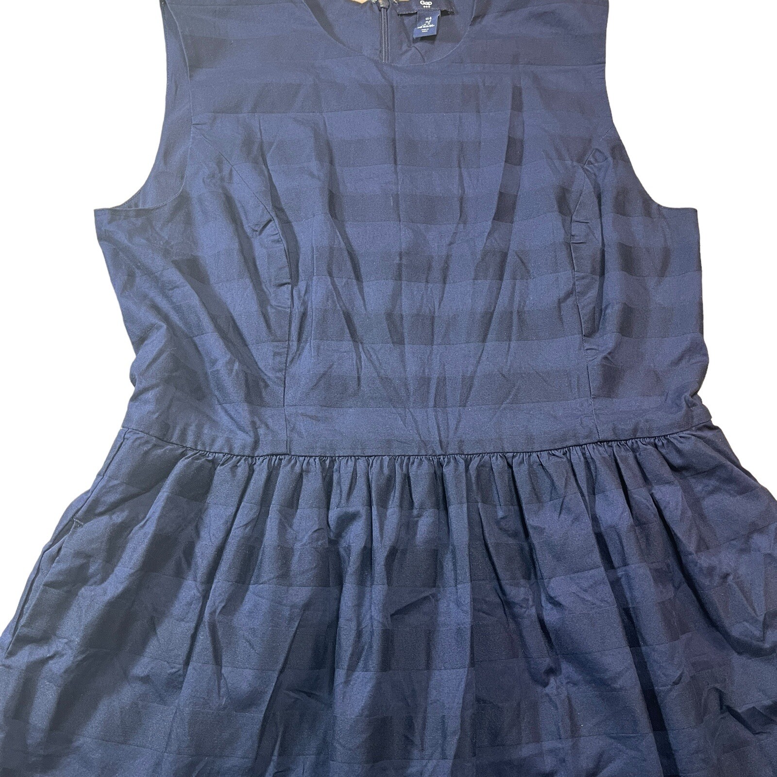 Gap Dress Sz 4 Navy Blue Skater Dress Stripe Uniform Fit & Flare