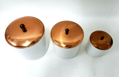 Vintage Copper Canister Set of Three - Chairish