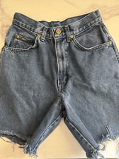 Chic juniors 9 high rise 90 s dark blue denim jean shorts distressed