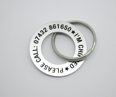 Personalised Pet Dog ID Name Tag Tags Disc - Stainless steel FREE ENGRAVING