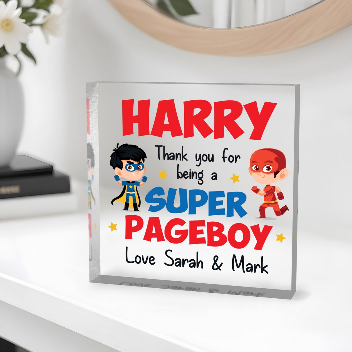 PERSONALISED Superhero Page Boy Usher Ring Bearer Gifts From Bride and Groom