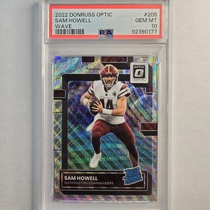 2022 PANINI DONRUSS OPTIC SAM HOWELL 205 WAVE /300 ROOKIE RC - GEM MT PSA 10