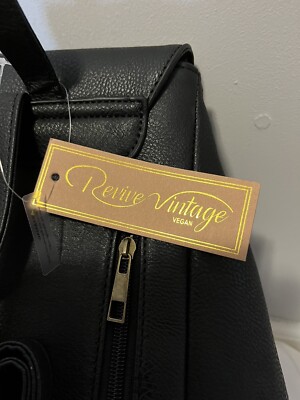 NWT Revive Vintage Black Vegan Studded Backpack With Tassel  display picture 1