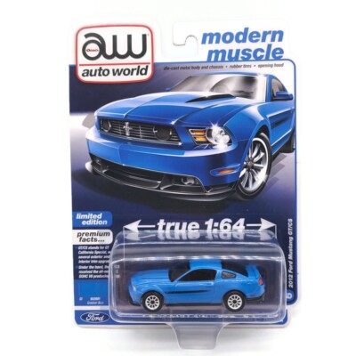 Auto World Premium Modern Muscle 2012 Ford Mustang GT/CS Grabber Blue Free Ship