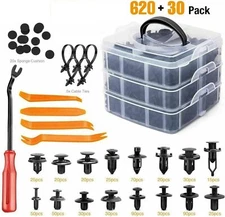 650PCS Car Body Retainer Clips Auto Fasteners Push Trim Pin Rivet Bumper Kit