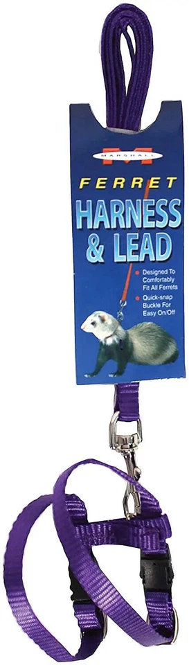MARSHALL PET PRODUCTS Marshall Ferret Harness & Lead Purple 48-Inch