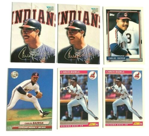 Carlos Baerga Baseball Cards 6 Card Lot Cleveland Indians - Afbeelding 1 van 2