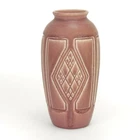 Rookwood Pottery production geometric matte rose pink vase arts & crafts 1924