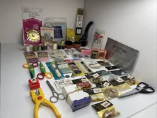 Vintage Craft Items Estate Grandmas Lot- sewing/tools/stitch/stamp/beads-50+ pc