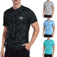 MEETHOO Mens SwimShirt RashGuard UPF50+ UV Sun Protection Quick Dry Short Sleeve