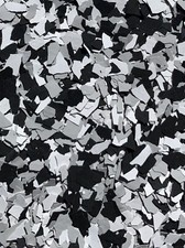 CHIPS FLAKES FOR EPOXY FLOORS DOMINO TUXEDO MIX 1/4   20Lb Box