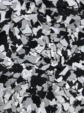 CHIPS FLAKES FOR EPOXY FLOORS DOMINO TUXEDO MIX 1/4”  50 Lb Cs