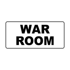 War Room Black Retro Vintage Style Metal Sign - 8 In X 12 In With Holes