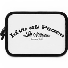 Laptop Sleeve "Live at Peace" in 5 Sizes n