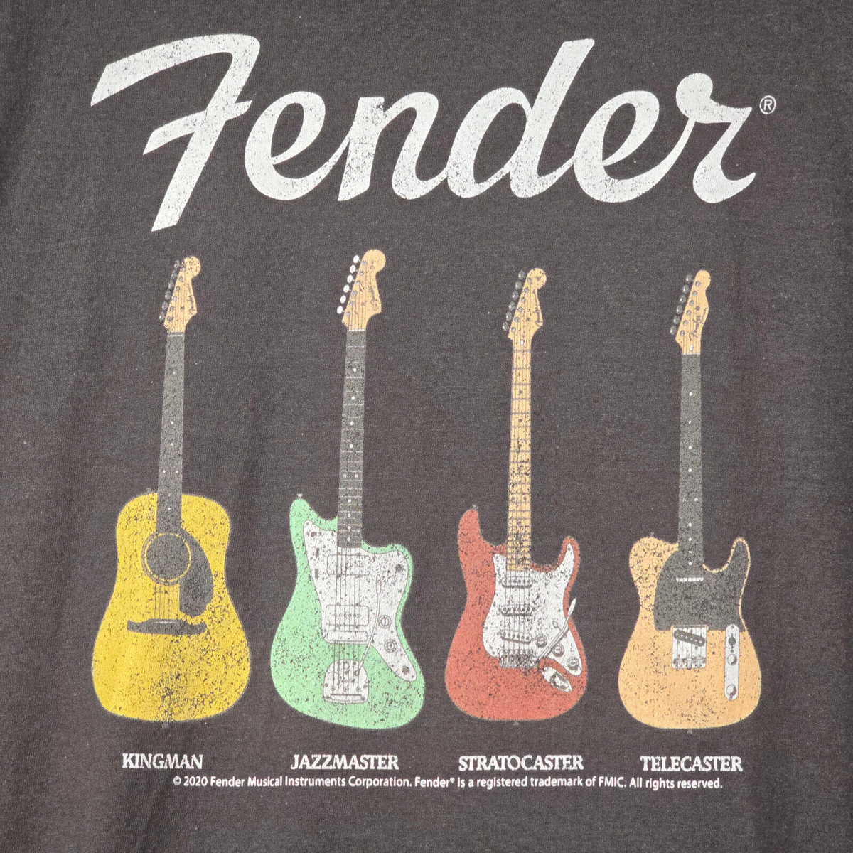 FENDER Guitar Shirt MEN'S 2XL XXL Gray STRAT Stratocaster