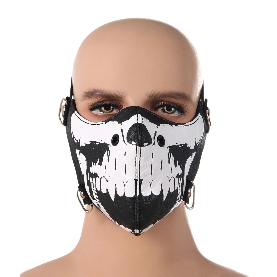 Media máscara facial calavera sello punk esquí cuello snowboard motocicleta motociclista protección Foto 2 de 4
