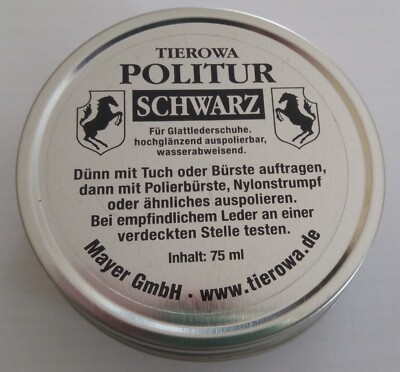 Lederpolitur schwarz Pflege Leder Tierowa leather polish (100 ml 10,53)