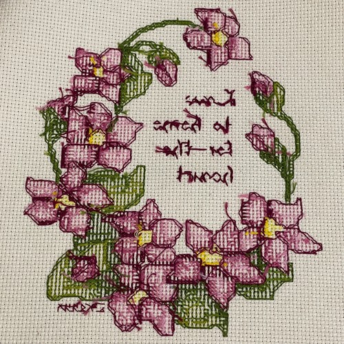 Completed Vintage Cross Stitch - Love is Home For The Heart - Signed LA 2004 - Picture 8 of 8